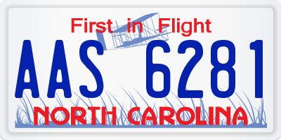 NC license plate AAS6281