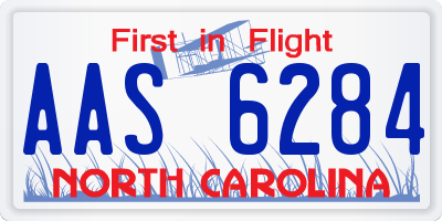 NC license plate AAS6284