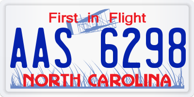 NC license plate AAS6298