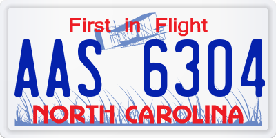 NC license plate AAS6304