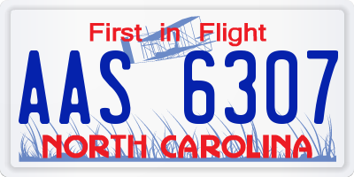 NC license plate AAS6307