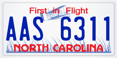 NC license plate AAS6311