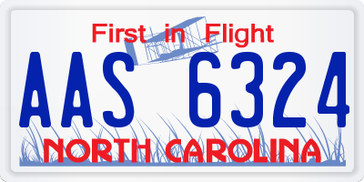 NC license plate AAS6324