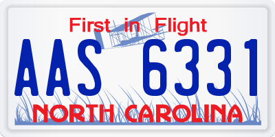 NC license plate AAS6331