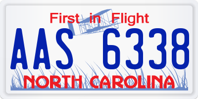 NC license plate AAS6338
