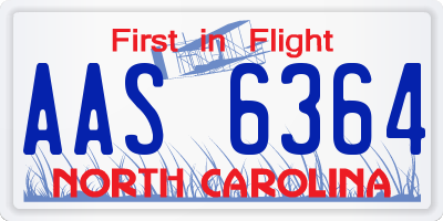 NC license plate AAS6364