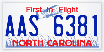 NC license plate AAS6381