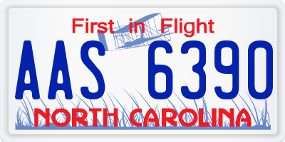 NC license plate AAS6390