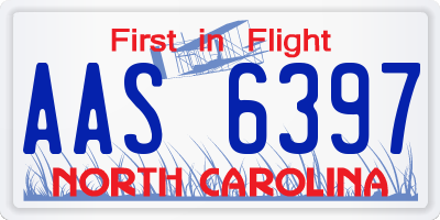 NC license plate AAS6397