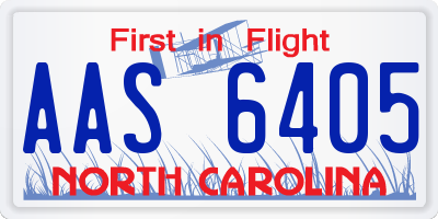 NC license plate AAS6405