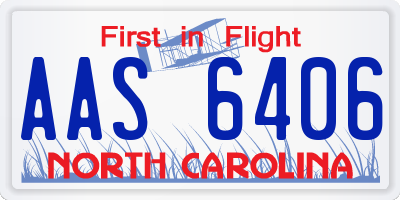 NC license plate AAS6406