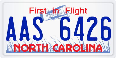 NC license plate AAS6426