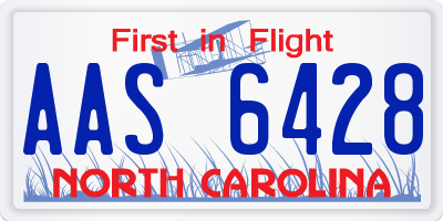 NC license plate AAS6428