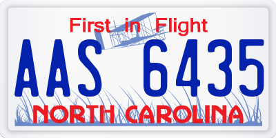 NC license plate AAS6435