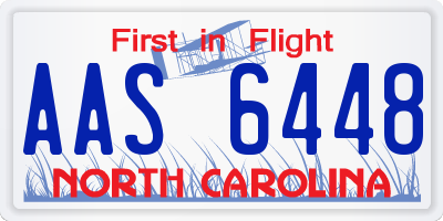 NC license plate AAS6448