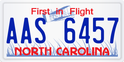 NC license plate AAS6457