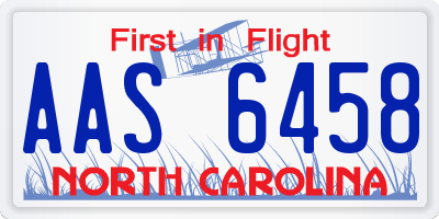 NC license plate AAS6458