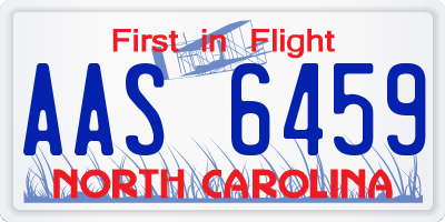 NC license plate AAS6459