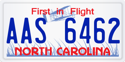 NC license plate AAS6462