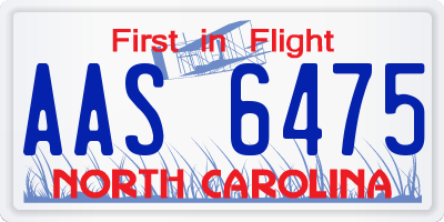 NC license plate AAS6475