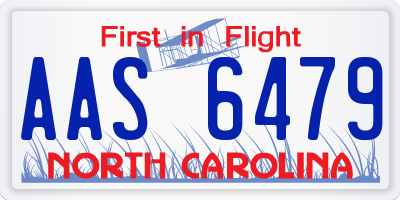 NC license plate AAS6479