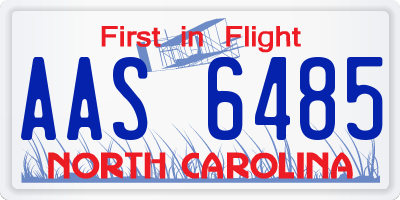 NC license plate AAS6485