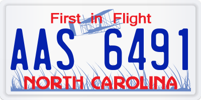 NC license plate AAS6491