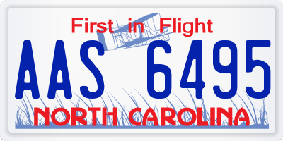 NC license plate AAS6495
