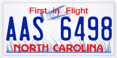 NC license plate AAS6498
