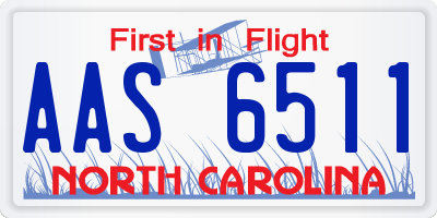 NC license plate AAS6511