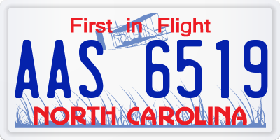 NC license plate AAS6519
