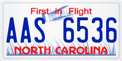 NC license plate AAS6536