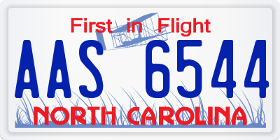 NC license plate AAS6544