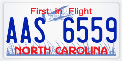 NC license plate AAS6559
