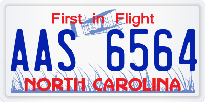 NC license plate AAS6564