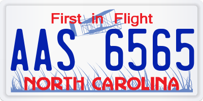 NC license plate AAS6565