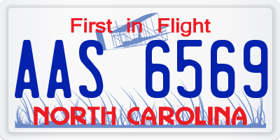 NC license plate AAS6569