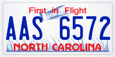NC license plate AAS6572
