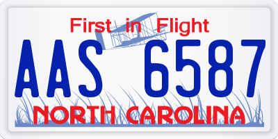 NC license plate AAS6587