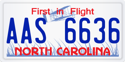NC license plate AAS6636