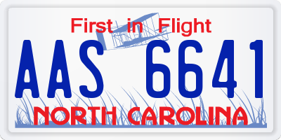 NC license plate AAS6641