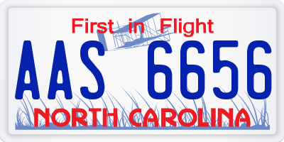 NC license plate AAS6656