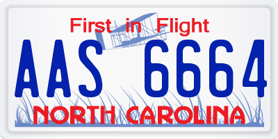 NC license plate AAS6664