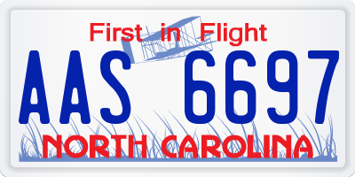 NC license plate AAS6697