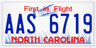 NC license plate AAS6719