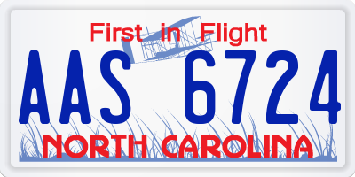 NC license plate AAS6724