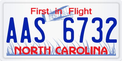 NC license plate AAS6732