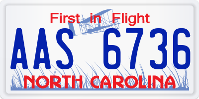 NC license plate AAS6736