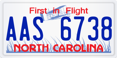 NC license plate AAS6738