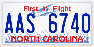 NC license plate AAS6740